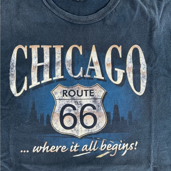 Vintage Chicago Route 66 Short Sleeve Tee Shirt Size XXL - Picture 2 of 4